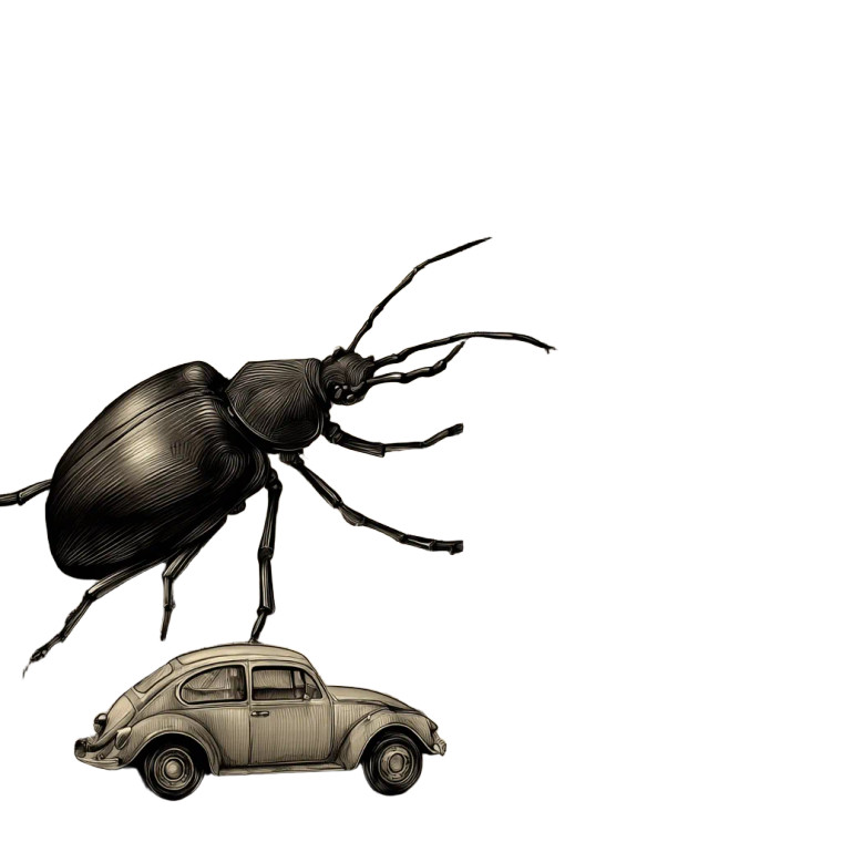 Gigantic Beetle Vinyl Car Decal Sticker – Waterproof & UV-Resistant 