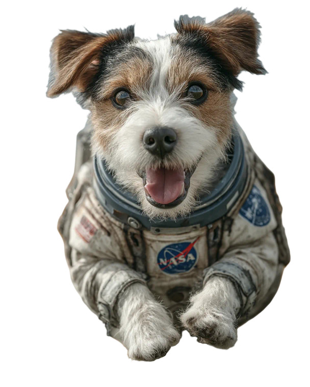 Astronaut Dog Running Vinyl Car Decal Sticker – Waterproof & UV-Resistant 