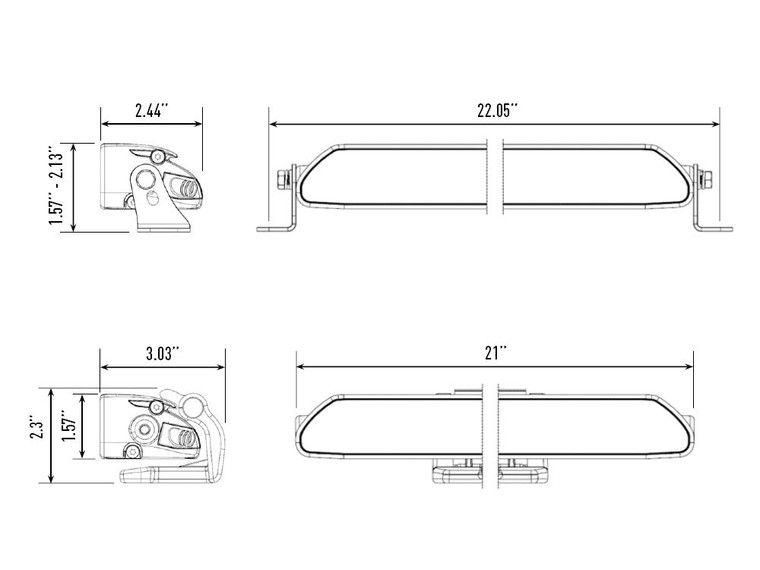 Ultimate Illumination | Triple-R Light Linear-18 Elite LED Light Bar - Spread Beam