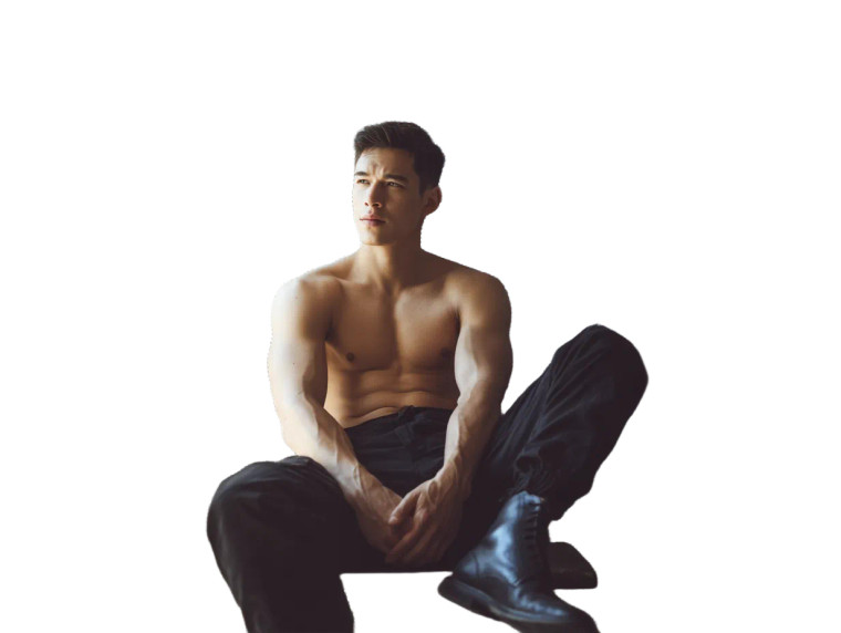 Handsome Muscular Young Man Vinyl Car Decal Sticker – Waterproof & UV-Resistant 