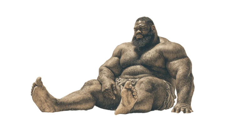 Sumo Wrestler Sketch Vinyl Car Decal Sticker – Waterproof & UV-Resistant 