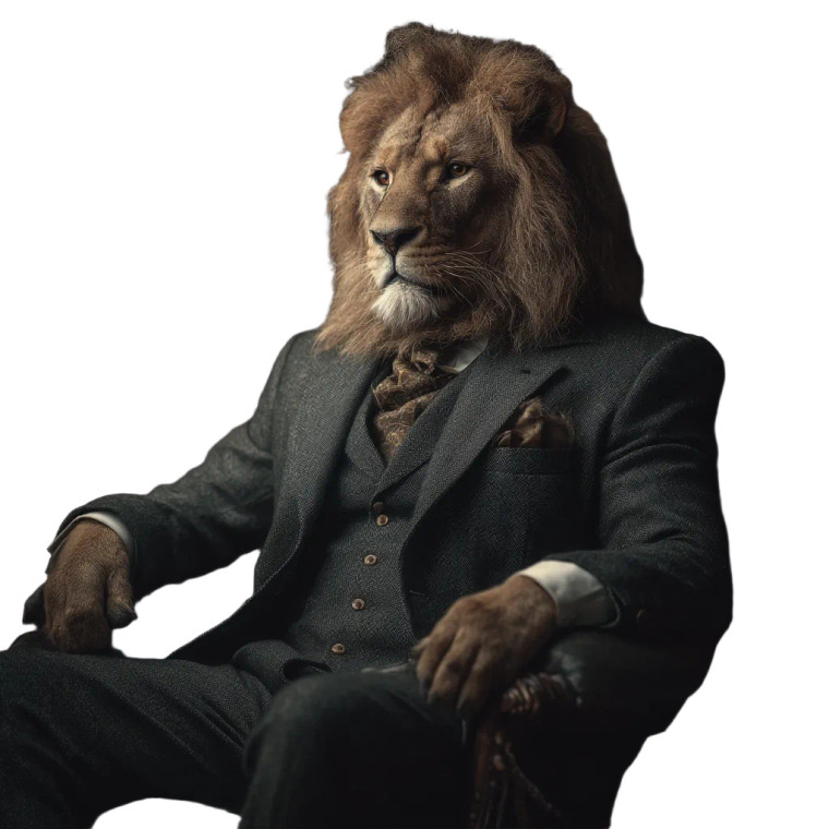 Lion In Suit V5 Vinyl Car Decal Sticker – Waterproof & UV-Resistant 