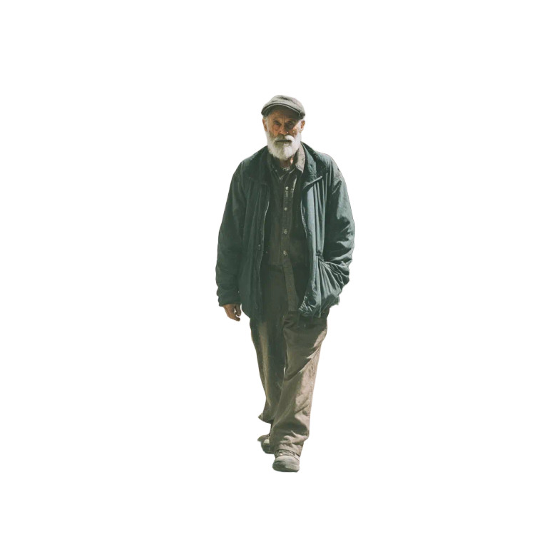 Elderly Homeless Man V3 Vinyl Car Decal Sticker – Waterproof & UV-Resistant 