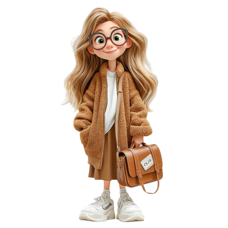 College Student Character Vinyl Car Decal Sticker – Waterproof & UV-Resistant 