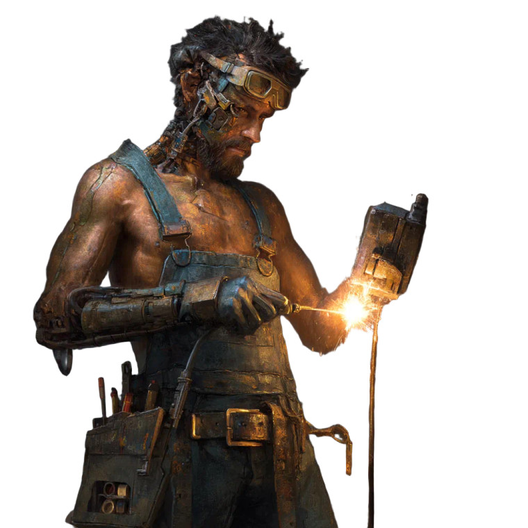 Grimdark Mechanic Vinyl Car Decal Sticker – Waterproof & UV-Resistant 