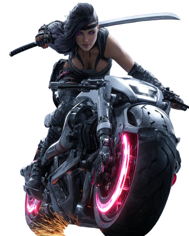 Vampire Biker Chic Vinyl Car Decal Sticker – Waterproof & UV-Resistant 