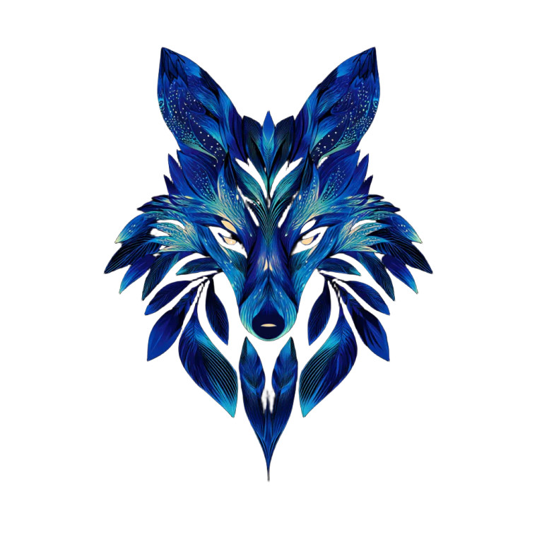 Blue Fox Logo Vinyl Car Decal Sticker – Waterproof & UV-Resistant 