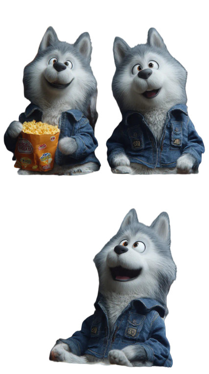 Fluffy Husky Duo Vinyl Car Decal Sticker – Waterproof & UV-Resistant 