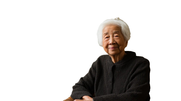 Elderly Asian Woman V5 Vinyl Car Decal Sticker – Waterproof & UV-Resistant 