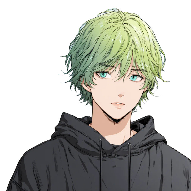 Green-Haired Young Man V2 Vinyl Car Decal Sticker – Waterproof & UV-Resistant 