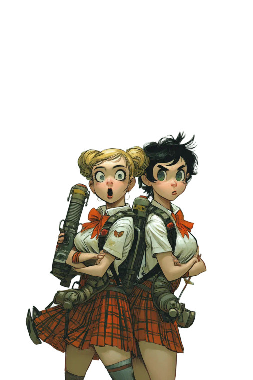Sci-Fi School Girls Vinyl Car Decal Sticker – Waterproof & UV-Resistant 