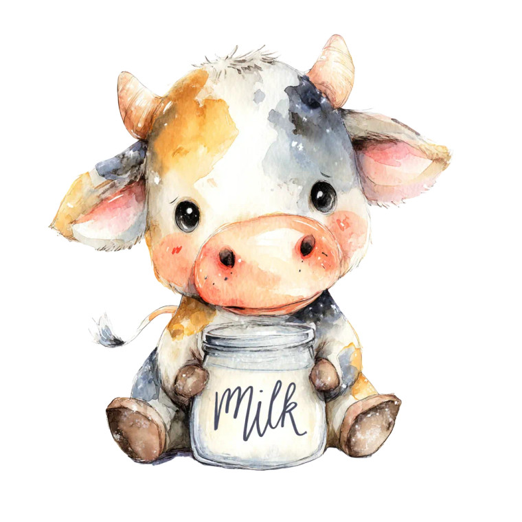 Cute Baby Cow V3 Vinyl Car Decal Sticker – Waterproof & UV-Resistant 