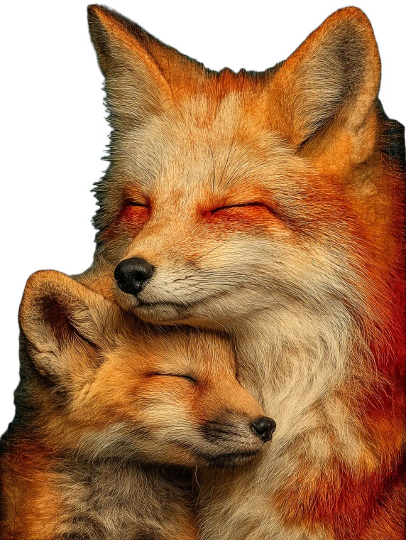 Colorful Fox Cub Vinyl Car Decal Sticker – Waterproof & UV-Resistant 