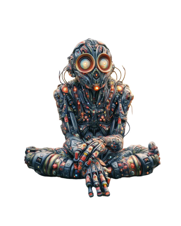 Lonely Rusted Robot Vinyl Car Decal Sticker – Waterproof & UV-Resistant 