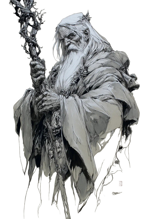 Elderly Mage Vinyl Car Decal Sticker – Waterproof & UV-Resistant 