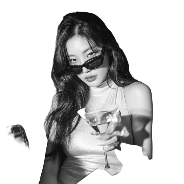 Korean Woman Martini Vinyl Car Decal Sticker – Waterproof & UV-Resistant 