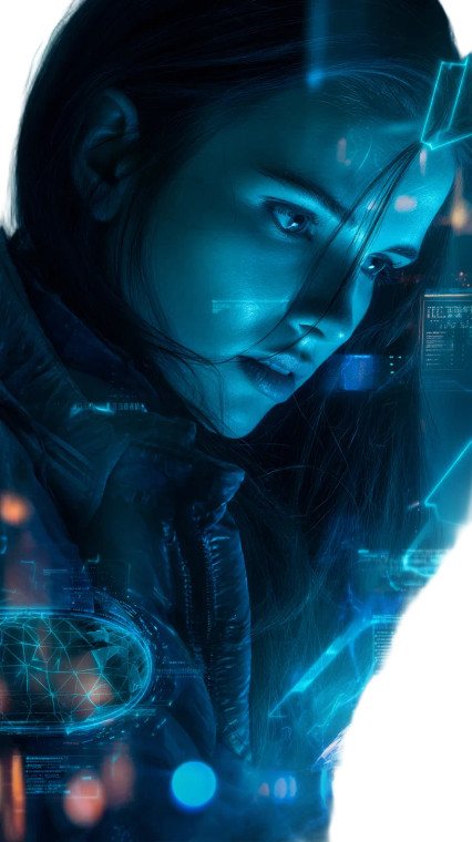 Futuristic Cyberpunk Portrait V5 Vinyl Car Decal Sticker – Waterproof & UV-Resistant 