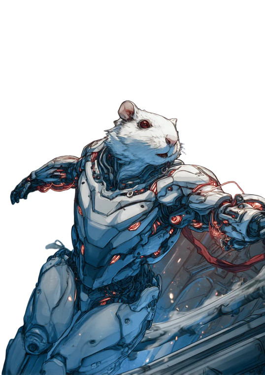 Cyberpunk Mecha Hamster Vinyl Car Decal Sticker – Waterproof & UV-Resistant 