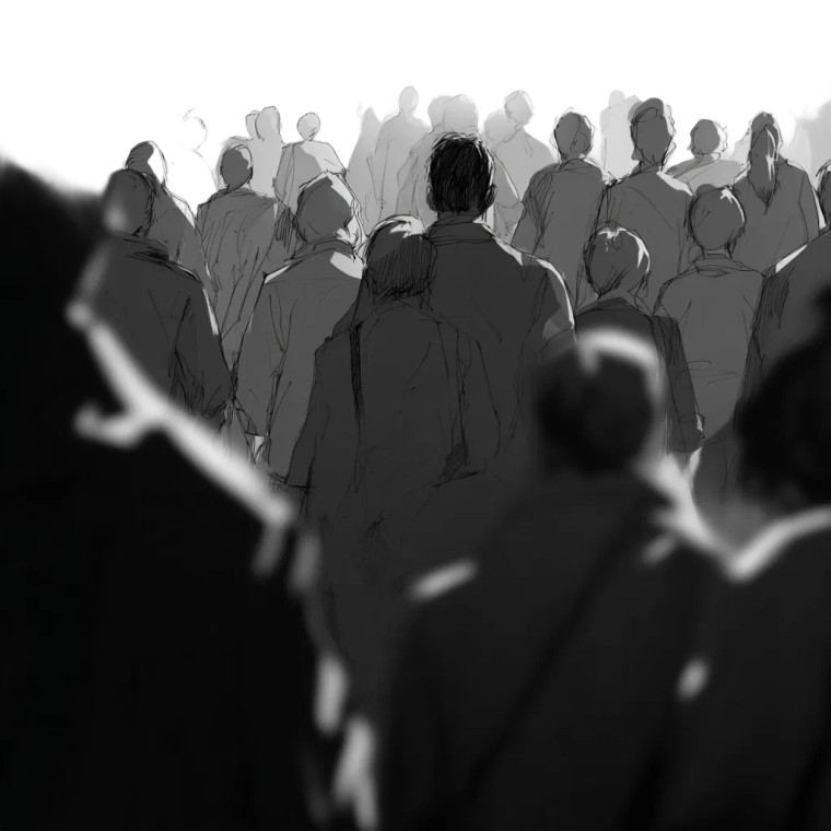 Animated Crowd Walking Vinyl Car Decal Sticker – Waterproof & UV-Resistant 