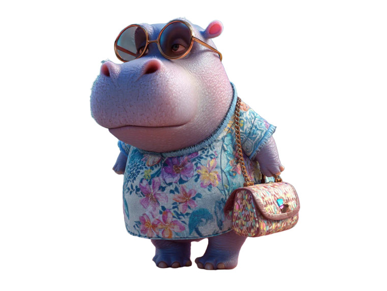 Stylish Hippo Walk Vinyl Car Decal Sticker – Waterproof & UV-Resistant 