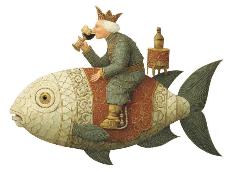 Medieval Fish Rider Vinyl Car Decal Sticker – Waterproof & UV-Resistant 