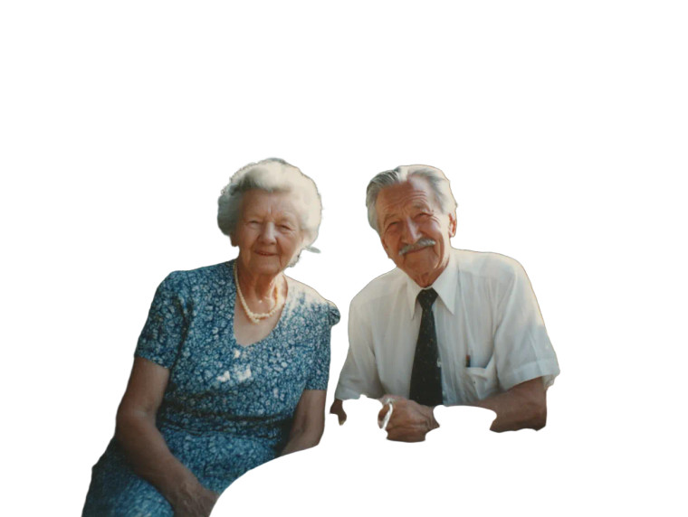 Stylish Elderly Couple Vinyl Car Decal Sticker – Waterproof & UV-Resistant 