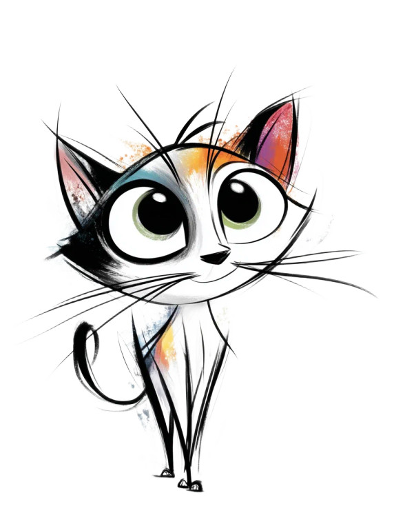 Cartoon Cat V6 Vinyl Car Decal Sticker – Waterproof & UV-Resistant 