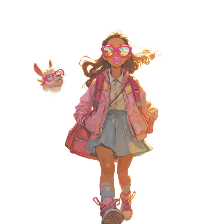 Girl With Llama Vinyl Car Decal Sticker – Waterproof & UV-Resistant 