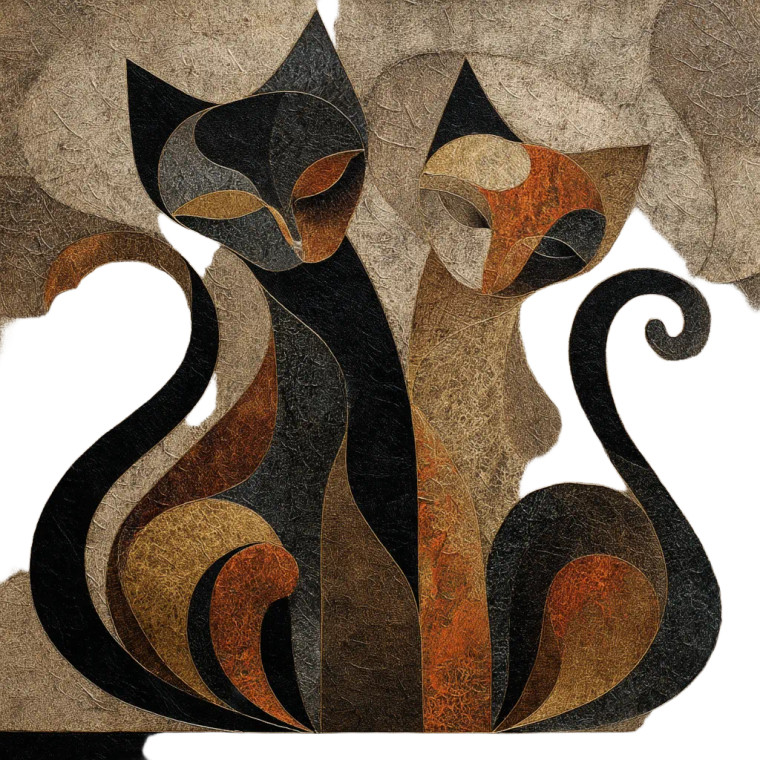 Abstract Cats V2 Vinyl Car Decal Sticker – Waterproof & UV-Resistant 