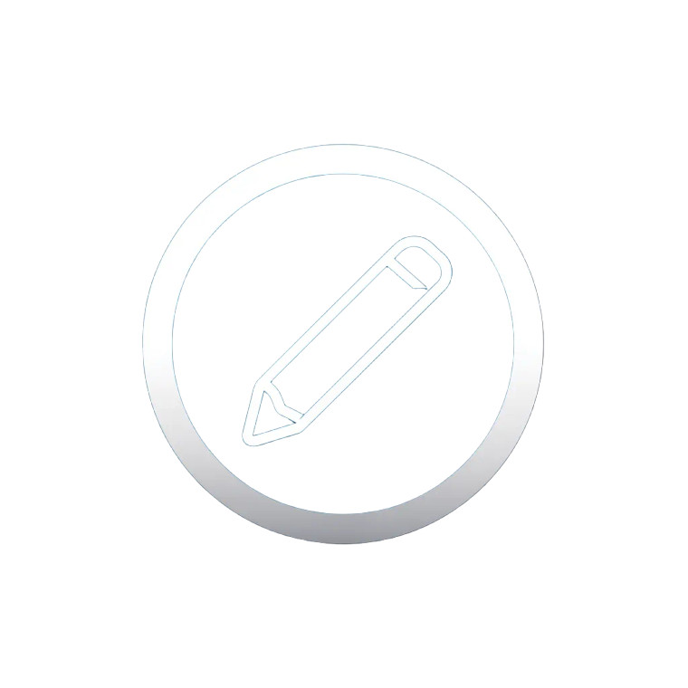 White Pencil Icon Vinyl Car Decal Sticker – Waterproof & UV-Resistant 