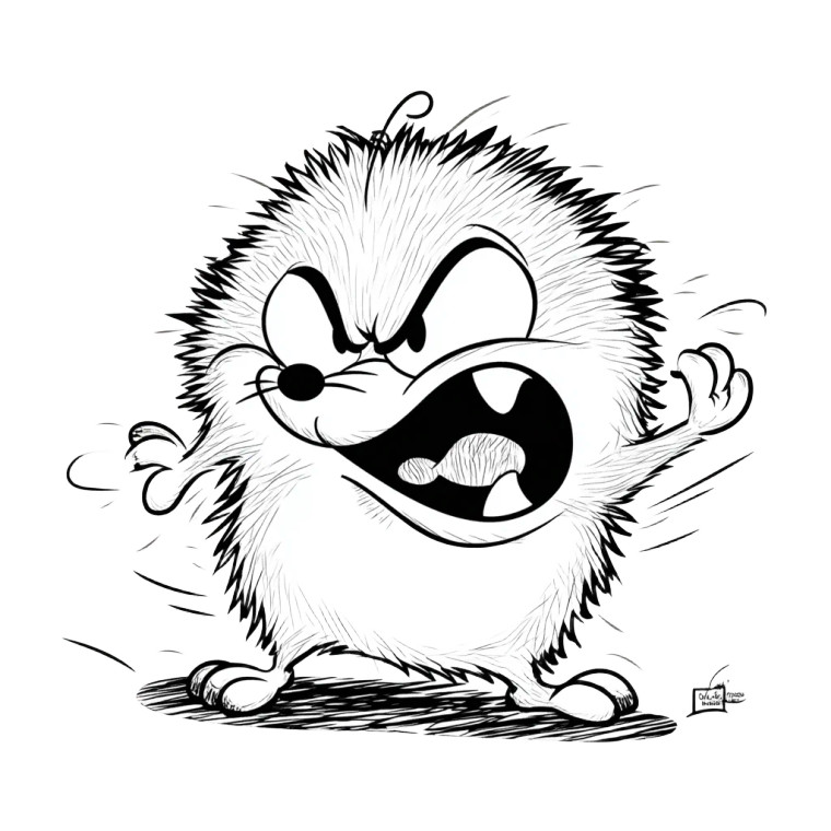 Angry Cartoon Animal Vinyl Car Decal Sticker – Waterproof & UV-Resistant 