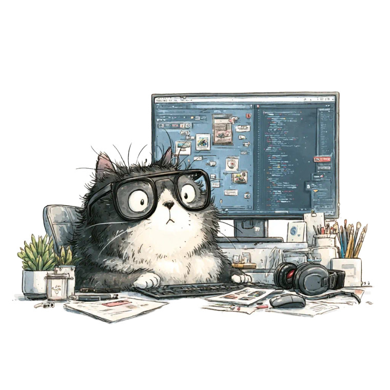 Programmer Cat Vinyl Car Decal Sticker – Waterproof & UV-Resistant 