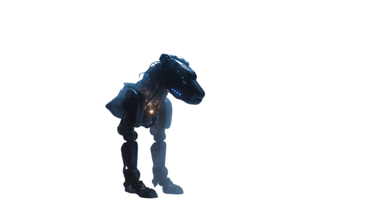 Robotic Dog Silhouette Vinyl Car Decal Sticker – Waterproof & UV-Resistant 