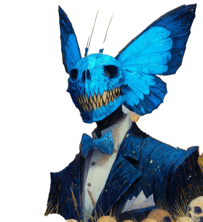 Blue Butterfly Monster Vinyl Car Decal Sticker – Waterproof & UV-Resistant 