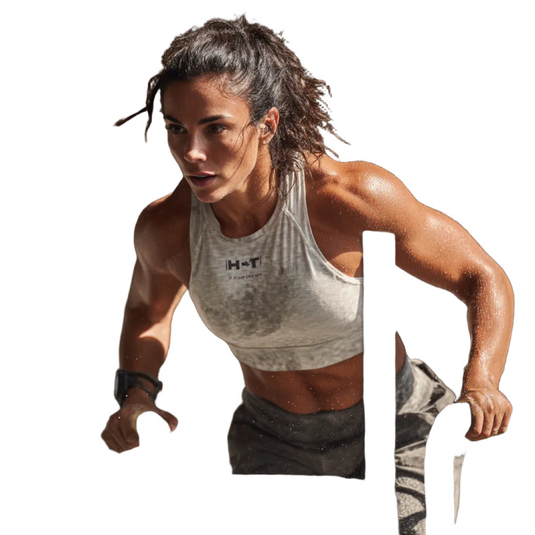 Athletic Woman Pushing Sled Vinyl Car Decal Sticker – Waterproof & UV-Resistant 