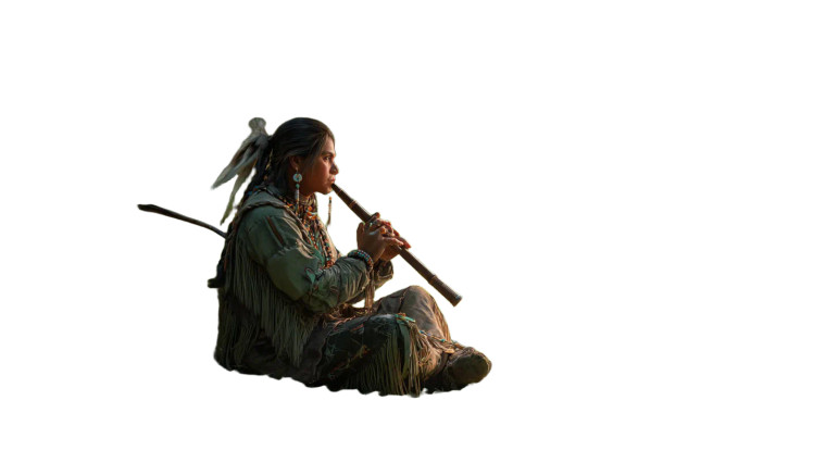Native American Flutist Vinyl Car Decal Sticker – Waterproof & UV-Resistant 