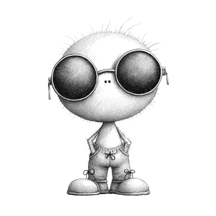 Cartoon Character Sunglasses Vinyl Car Decal Sticker – Waterproof & UV-Resistant 