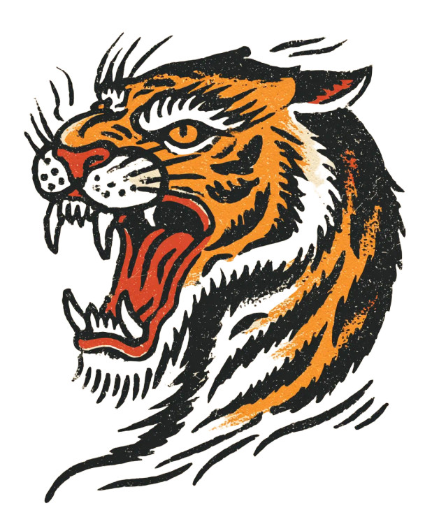 Vintage Tiger Illustration V3 Vinyl Car Decal Sticker – Waterproof & UV-Resistant 