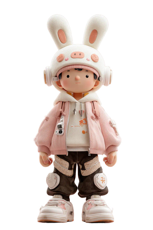 Cute Rabbit Boy V7 Vinyl Car Decal Sticker – Waterproof & UV-Resistant 