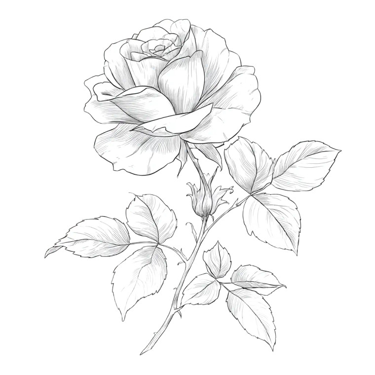 Elegant Rose Vector Vinyl Car Decal Sticker – Waterproof & UV-Resistant 