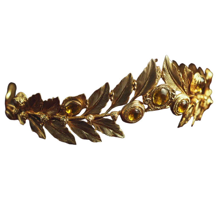 Golden Laurel Diadem Vinyl Car Decal Sticker – Waterproof & UV-Resistant 