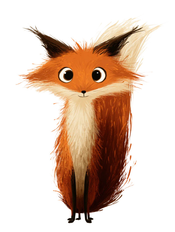 Fluffy Fox Illustration Vinyl Car Decal Sticker – Waterproof & UV-Resistant 