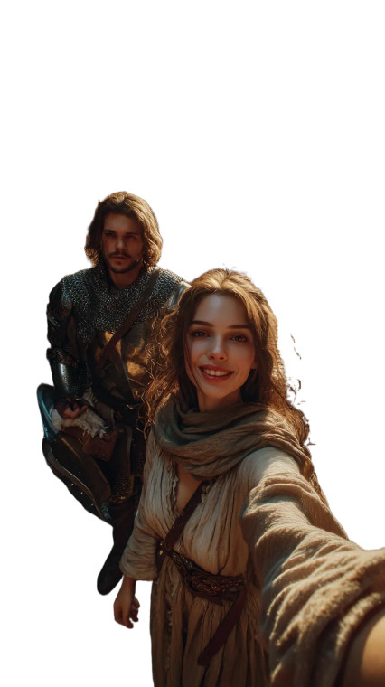 Medieval Selfie Moment Vinyl Car Decal Sticker – Waterproof & UV-Resistant 