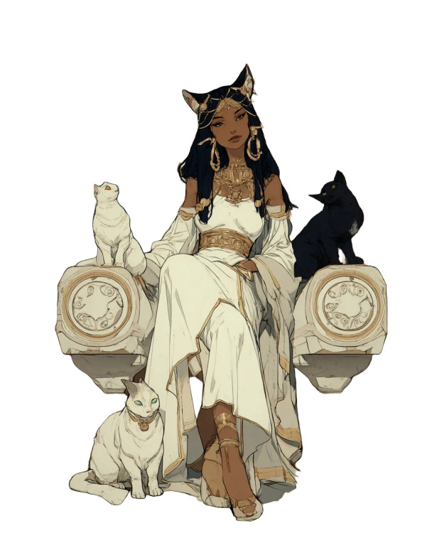 Egyptian Cat Goddess V3 Vinyl Car Decal Sticker – Waterproof & UV-Resistant 