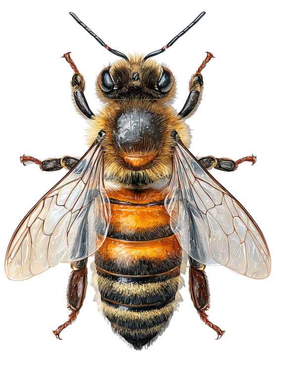 Illustrated Honey Bee Vinyl Car Decal Sticker – Waterproof & UV-Resistant 