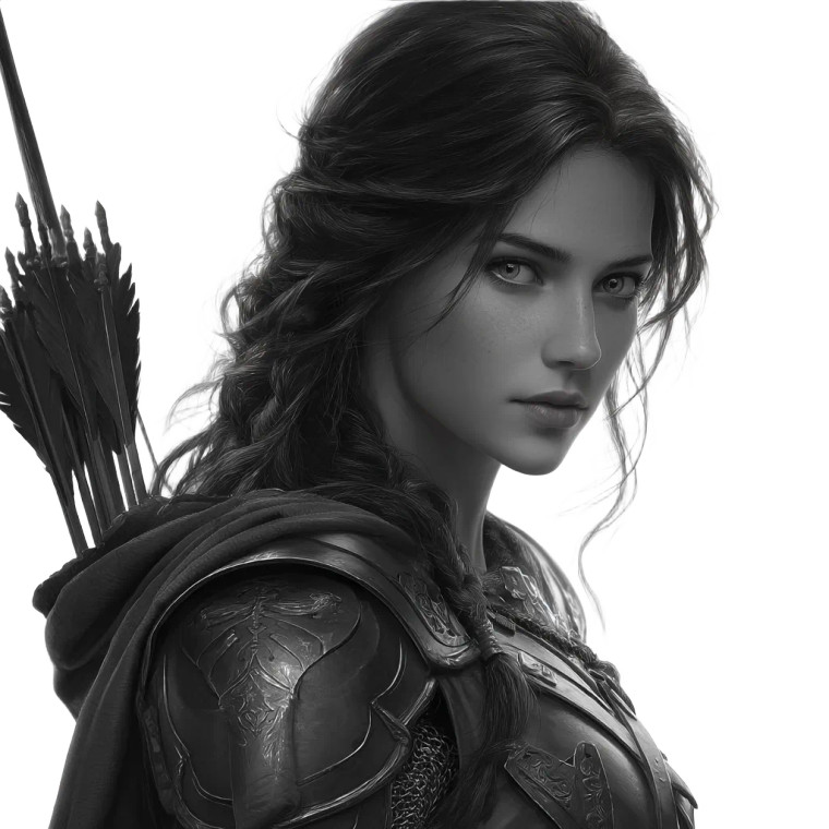 Female Archer V2 Vinyl Car Decal Sticker – Waterproof & UV-Resistant 