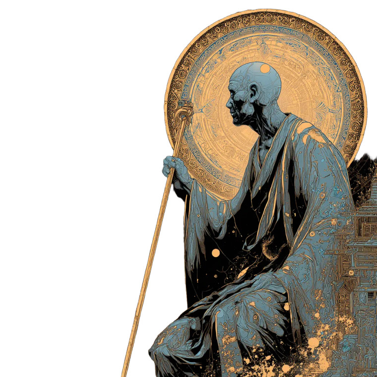 Cybernetic Bodhisattva Vinyl Car Decal Sticker – Waterproof & UV-Resistant 