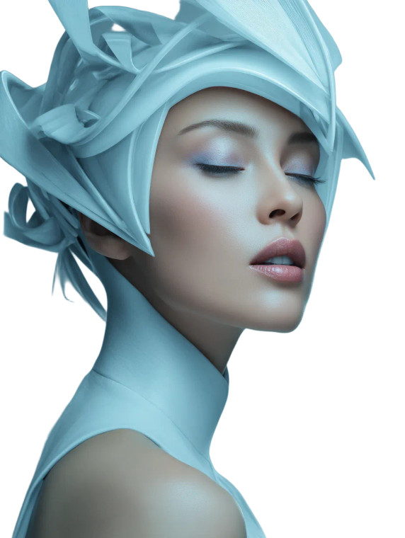 Futuristic Elegant Portrait Vinyl Car Decal Sticker – Waterproof & UV-Resistant 