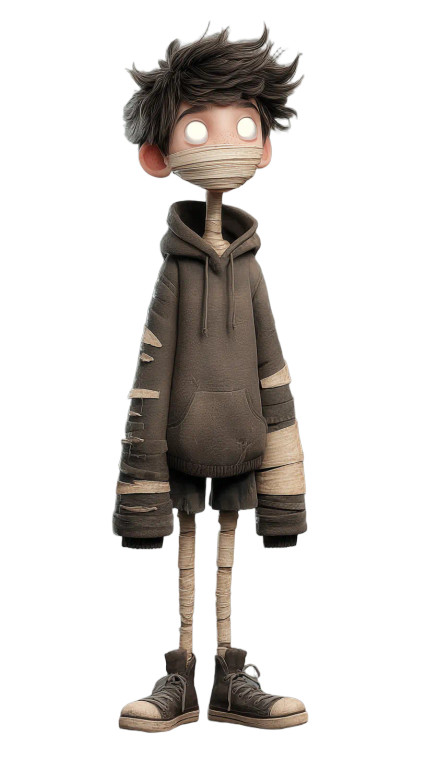 Mysterious Taped Boy Vinyl Car Decal Sticker – Waterproof & UV-Resistant 