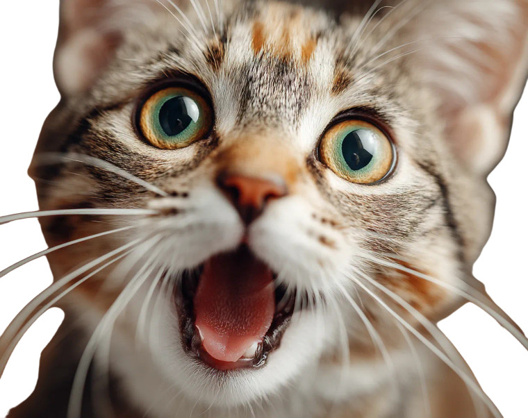 Cute Surprised Cat Vinyl Car Decal Sticker – Waterproof & UV-Resistant 